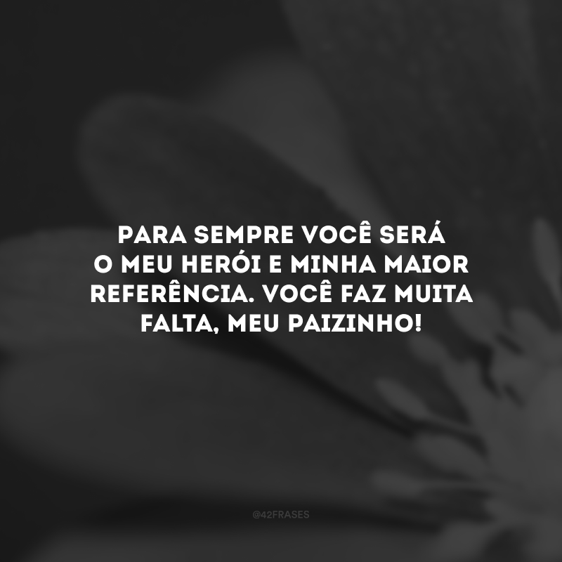 Para sempre você será o meu herói e minha maior referência. Você faz muita falta, meu paizinho!