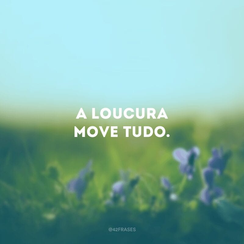 A loucura move tudo.