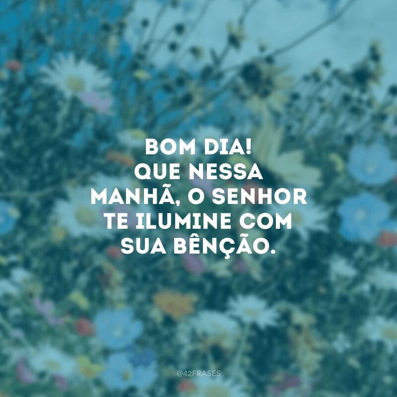 Bom dia! Que nessa manhã, o Senhor te ilumine com sua bênção. 