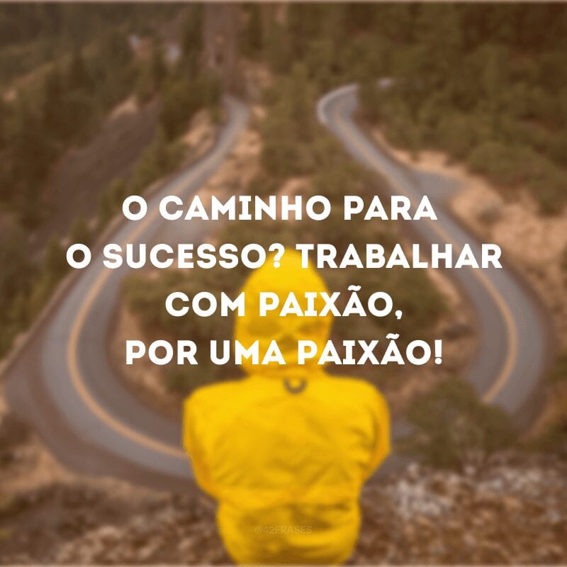 O caminho para o sucesso? Trabalhar com paixão, por uma paixão!