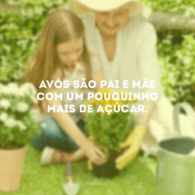 Avós são pai e mãe com um pouquinho mais de açúcar.