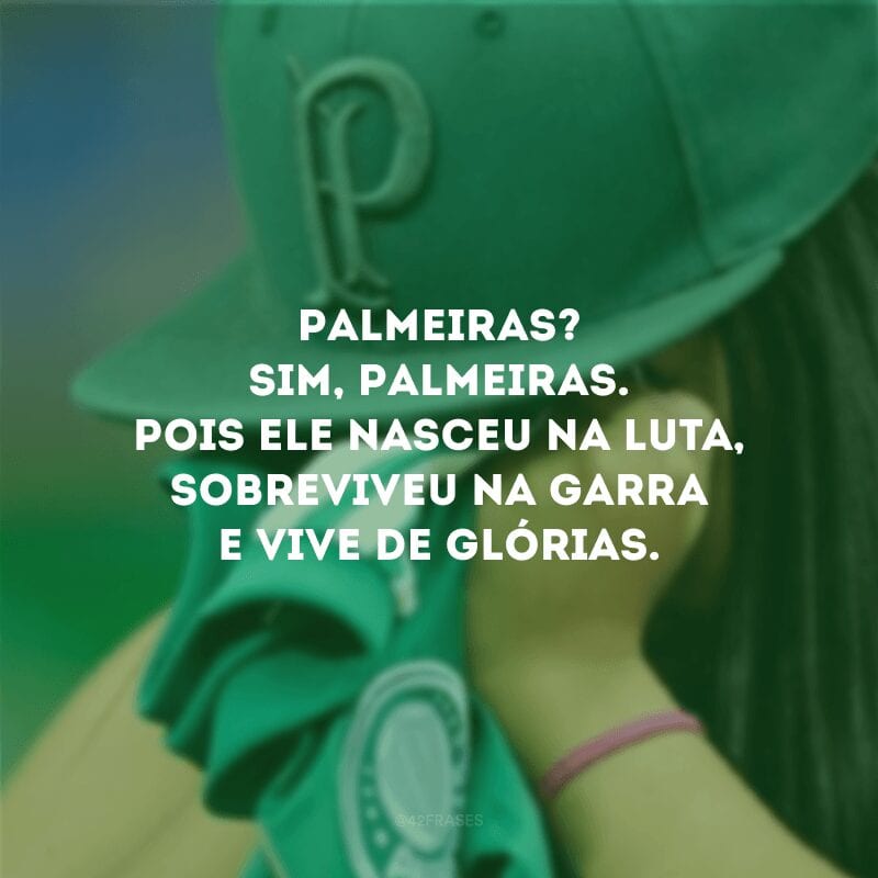 Palmeiras? Sim, Palmeiras. Pois ele nasceu na luta, sobreviveu na garra e vive de glórias.