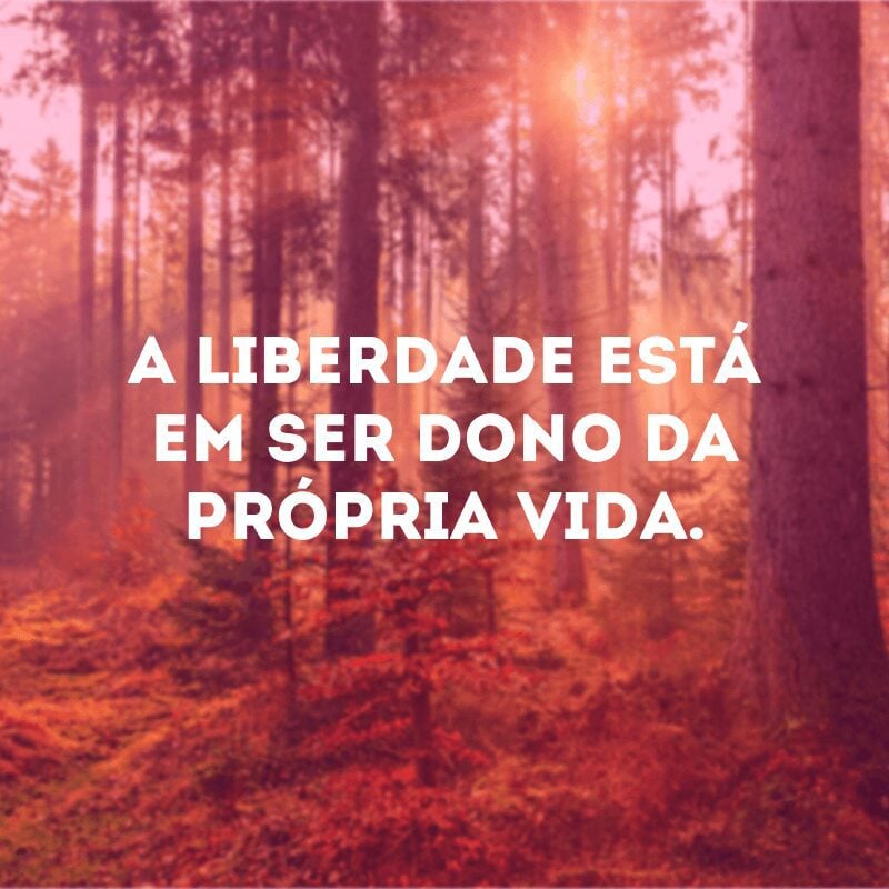 A liberdade está em ser dono da própria vida.