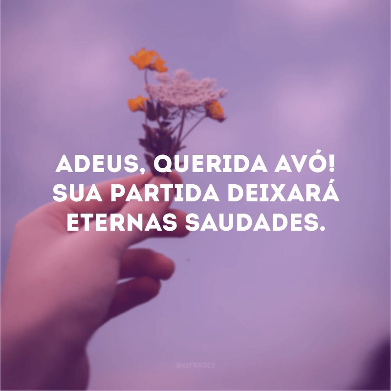 Adeus, querida avó! Sua partida deixará eternas saudades.