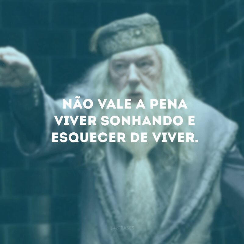 Não vale a pena viver sonhando e esquecer de viver.