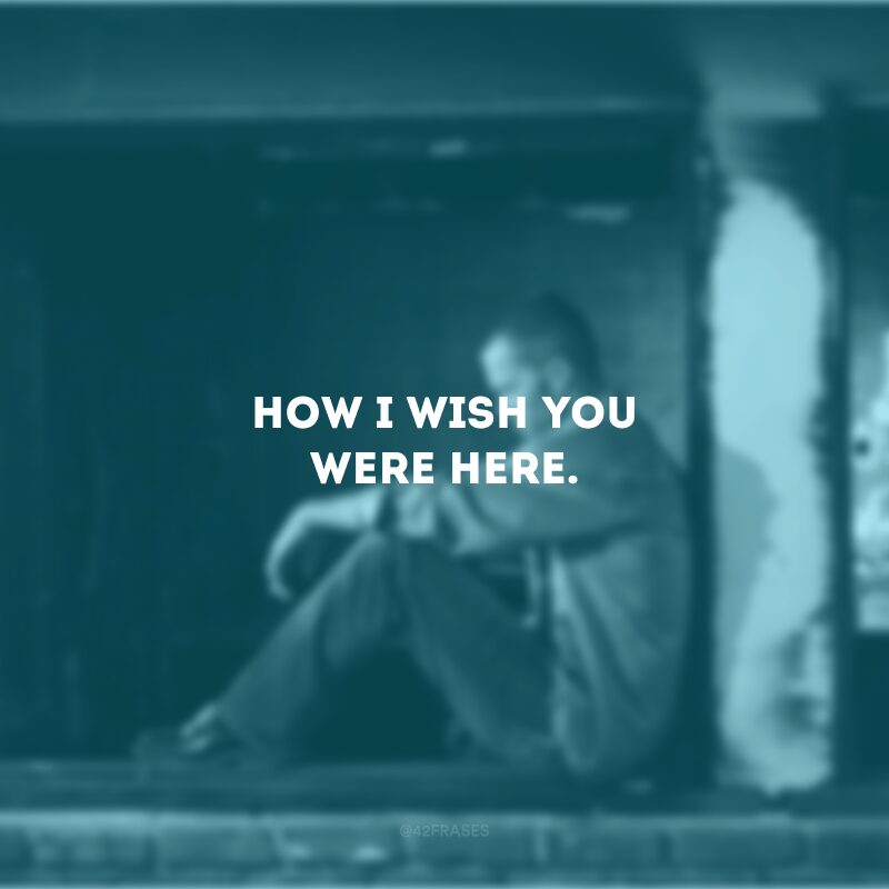 How I wish you were here. (Como eu queria que você estivesse aqui)