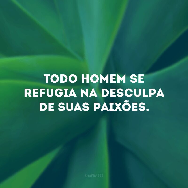 Todo homem se refugia na desculpa de suas paixões.