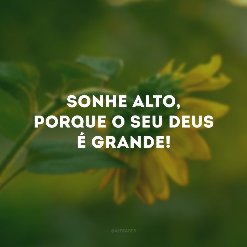 Sonhe alto, porque o seu Deus é grande!