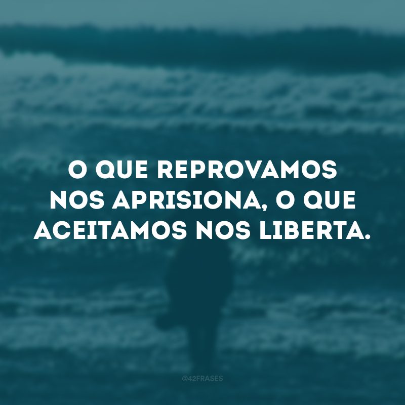 O que reprovamos nos aprisiona, o que aceitamos nos liberta. 