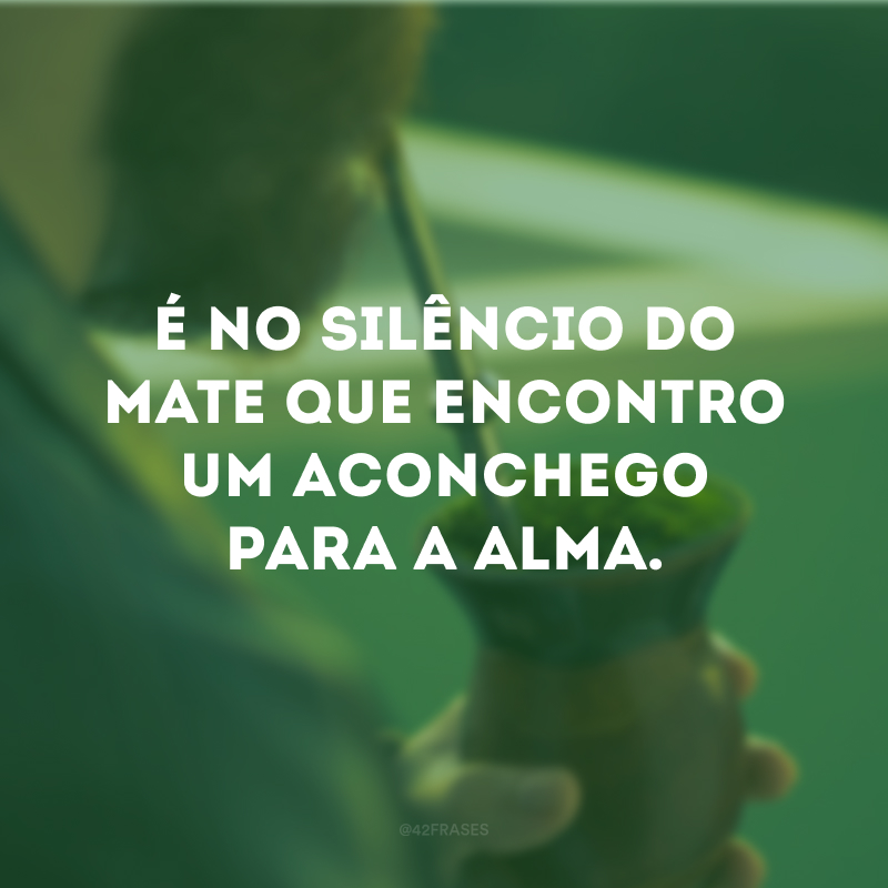 É no silêncio do mate que encontro um aconchego para a alma.