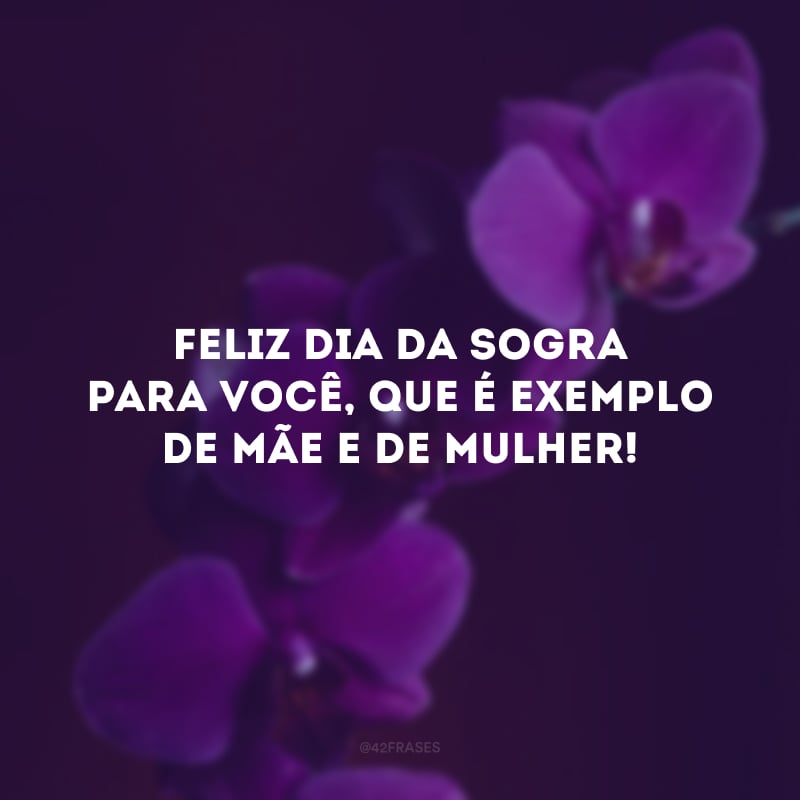 Feliz Dia da Sogra para você, que é exemplo de mãe e de mulher! 