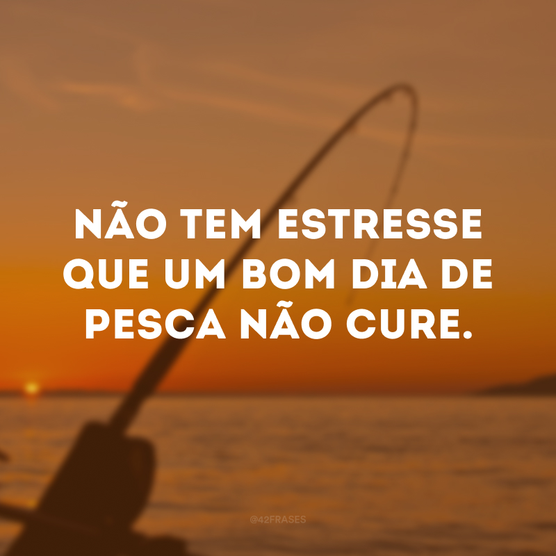 Não tem estresse que um bom dia de pesca não cure. 