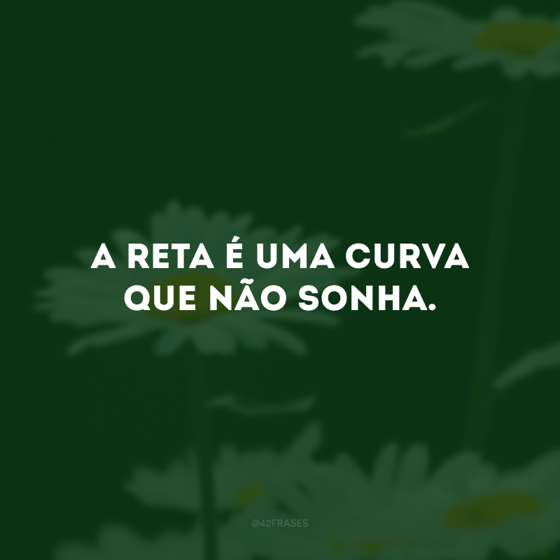 A reta é uma curva que não sonha.