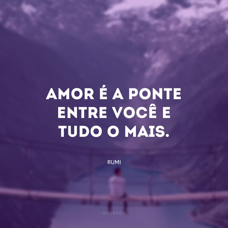 Amor é a ponte entre você e tudo o mais. 