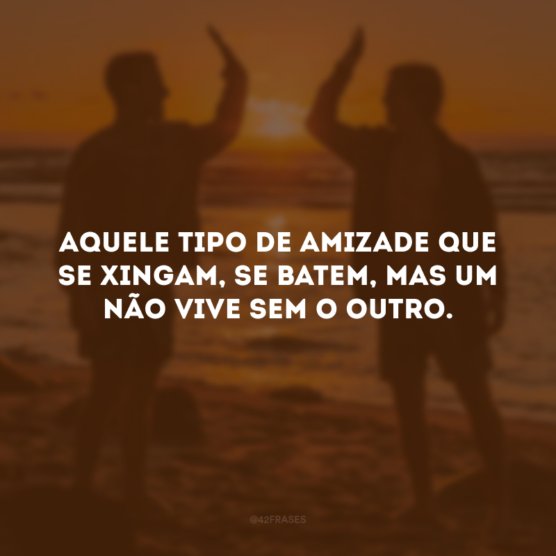 Aquele tipo de amizade que se xingam, se batem, mas não vivem um sem o outro.