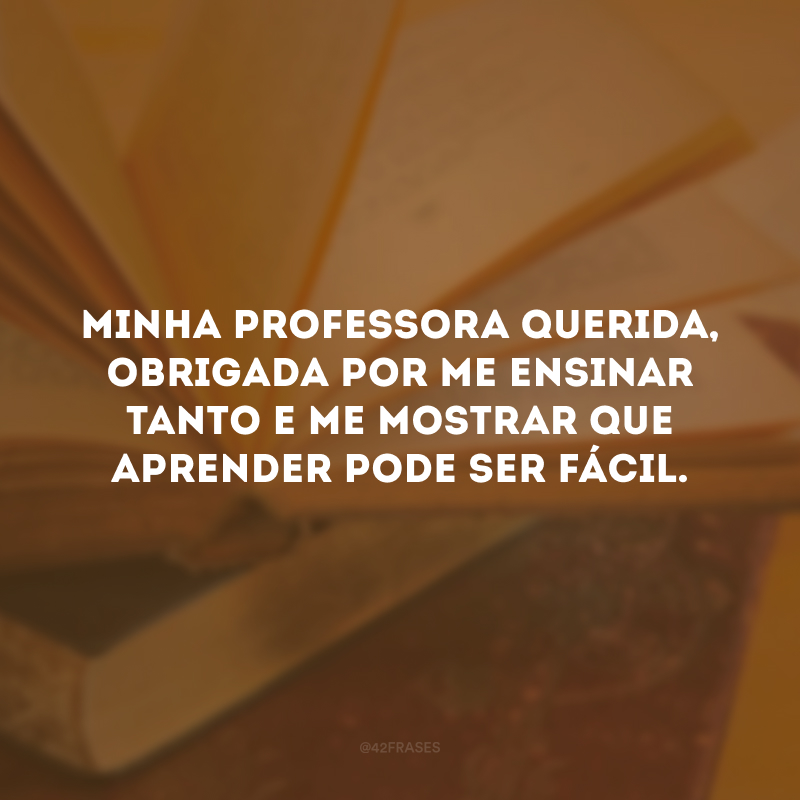 Minha professora querida, obrigada por me ensinar tanto e me mostrar que aprender pode ser fácil.