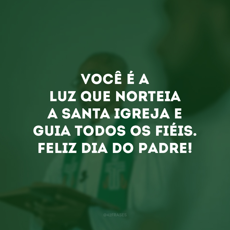 Você é a luz que norteia a Santa Igreja e guia todos os fiéis. Feliz Dia do Padre! 