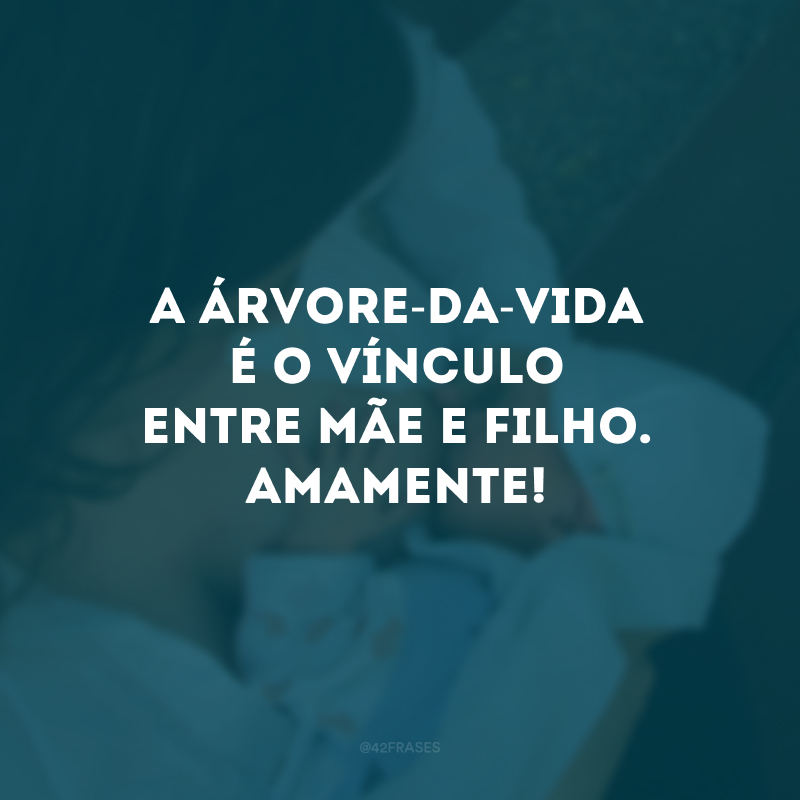 A árvore-da-vida é o vínculo entre mãe e filho. Amamente! 