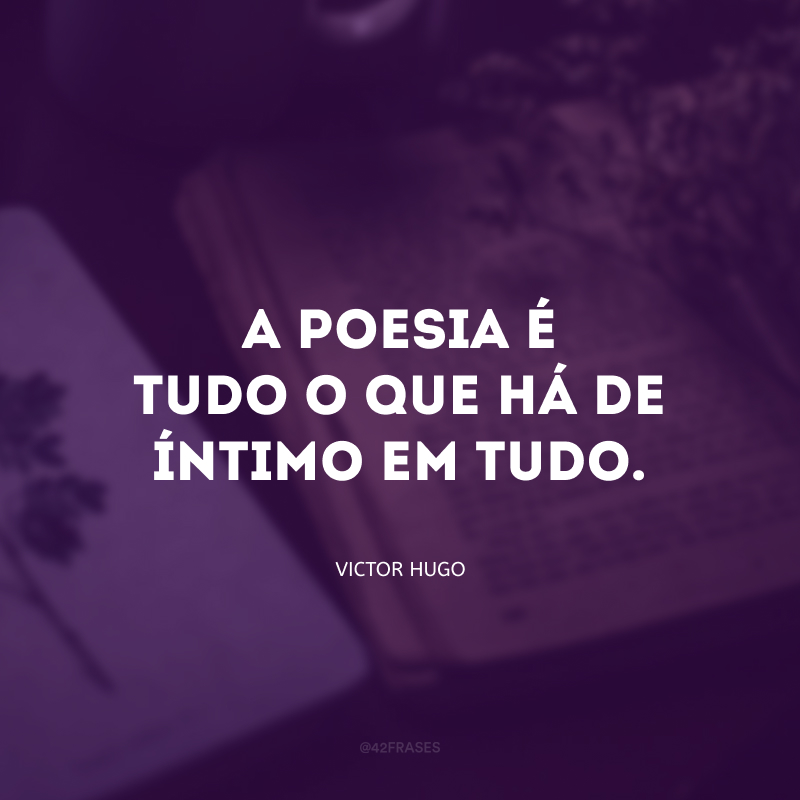 A poesia é tudo o que há de íntimo em tudo.