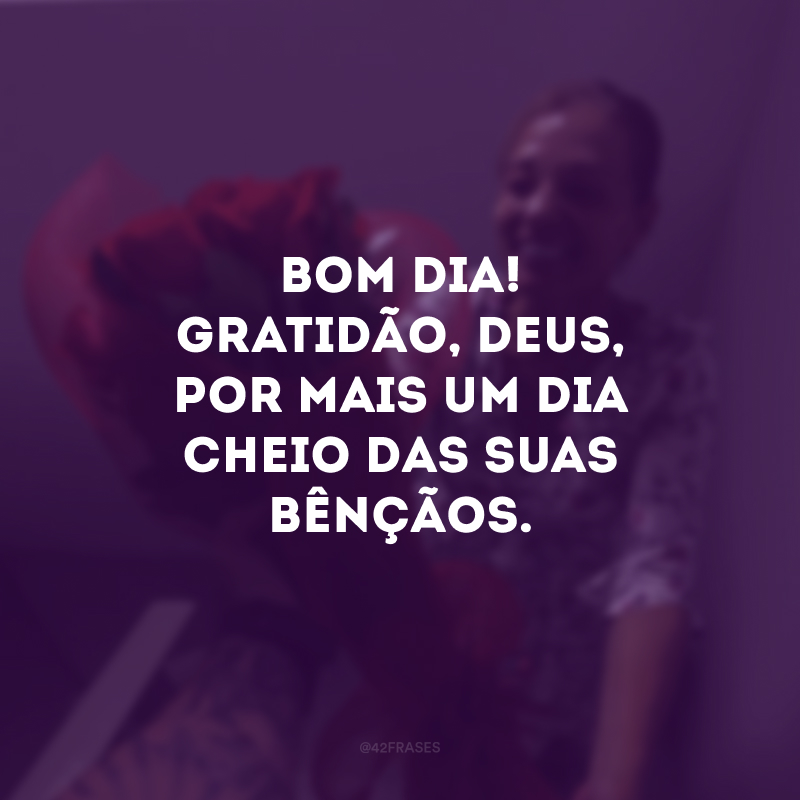 Bom dia! Gratidão, Deus, por mais um dia cheio das Suas bênçãos. 