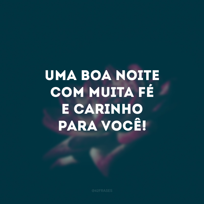 Uma boa noite com muita fé e carinho para você!
