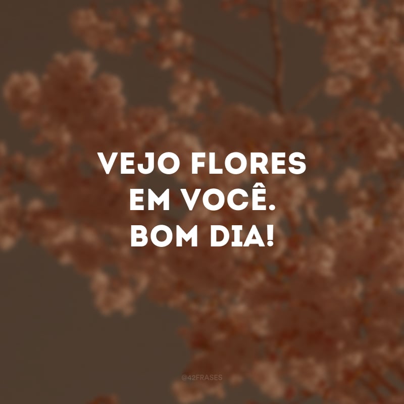 Vejo flores em você. Bom dia!