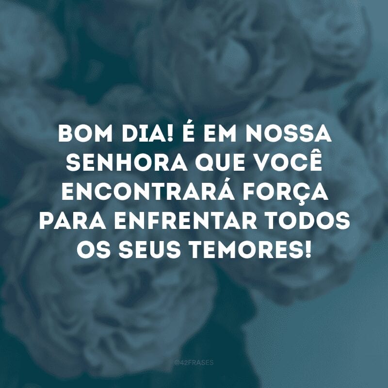 Bom dia! É em Nossa Senhora que você encontrará força para enfrentar todos os seus temores!