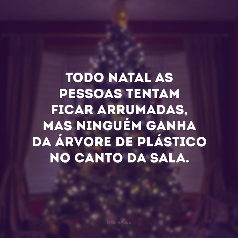 Todo Natal as pessoas tentam ficar arrumadas, mas ninguém ganha da árvore de plástico no canto da sala. 