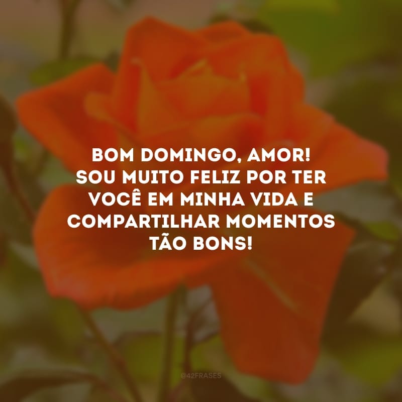 Bom domingo, amor! Sou muito feliz por ter você em minha vida e compartilhar momentos tão bons!