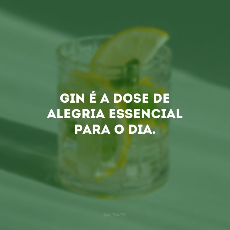 Gin é a dose de alegria essencial para o dia. 