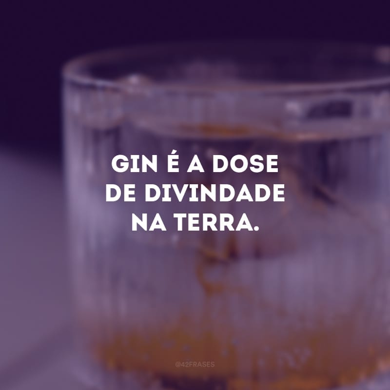 Gin é a dose de divindade na Terra.