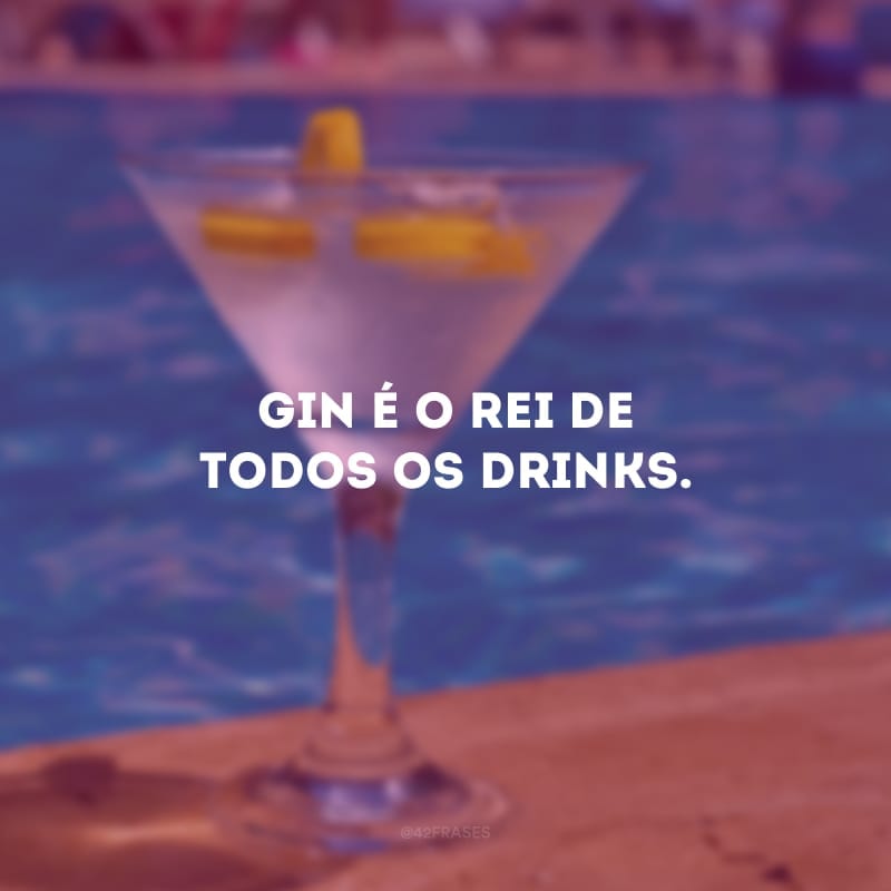 Gin é o rei de todos os drinks.