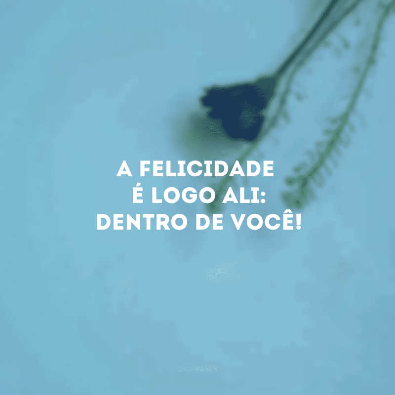 A felicidade é logo ali: dentro de você!