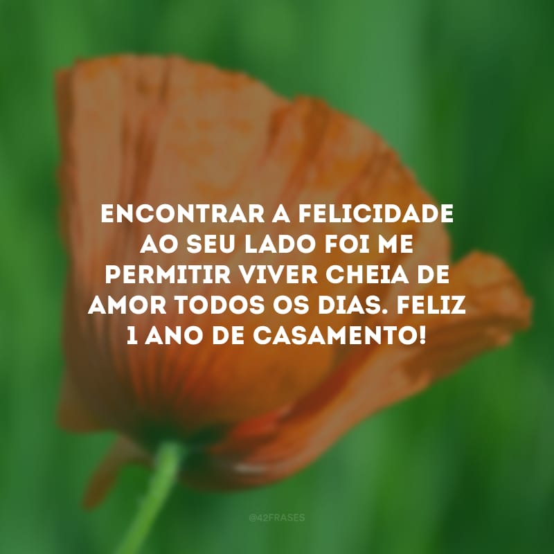 Encontrar a felicidade ao seu lado foi me permitir viver cheia de amor todos os dias. Feliz 1 ano de casamento!