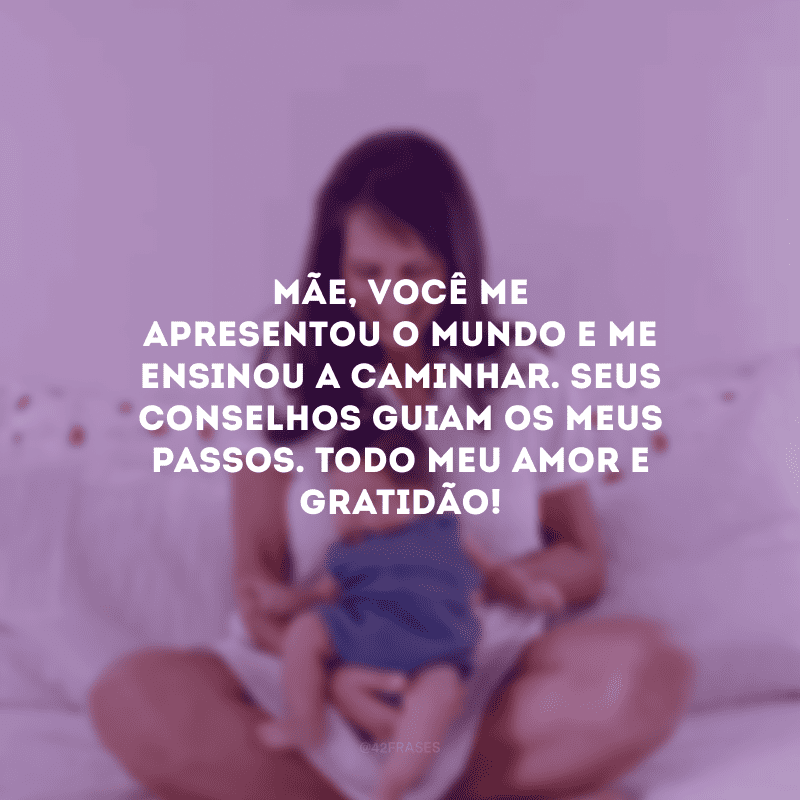 Mãe, você me apresentou o mundo e me ensinou a caminhar. Seus conselhos guiam os meus passos. Todo meu amor e gratidão!