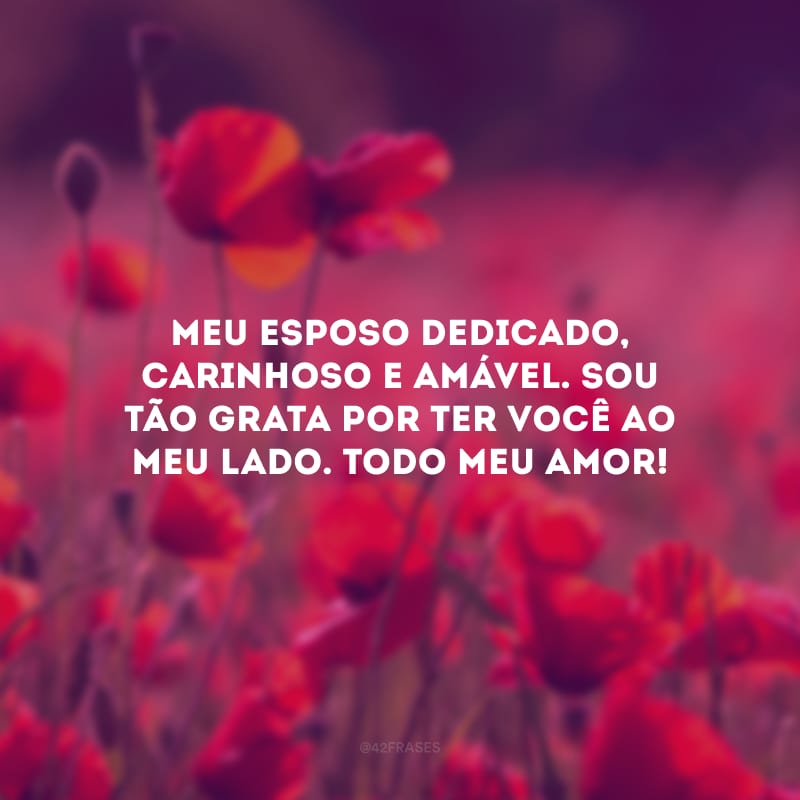 Meu esposo dedicado, carinhoso e amável. Sou tão grata por ter você ao meu lado. Todo meu amor!