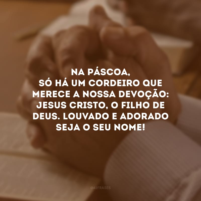 Na Páscoa, só há um cordeiro que merece a nossa devoção: Jesus Cristo, o filho de Deus. Louvado e adorado seja o seu nome!