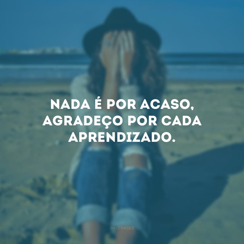 Nada é por acaso, agradeço por cada aprendizado.