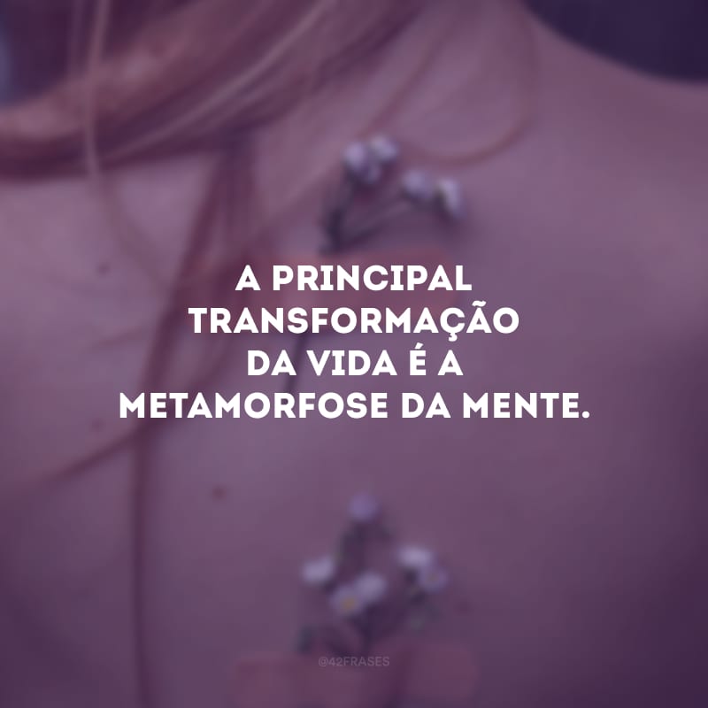 A principal transformação da vida é a metamorfose da mente. 