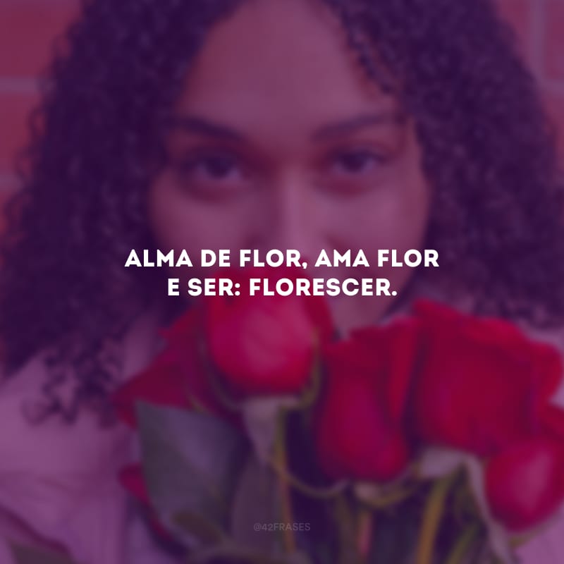 Alma de flor, ama flor e ser: florescer.