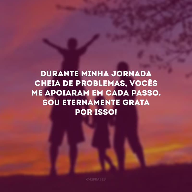 Durante minha jornada cheia de problemas, vocês me apoiaram em cada passo. Sou eternamente grata por isso!