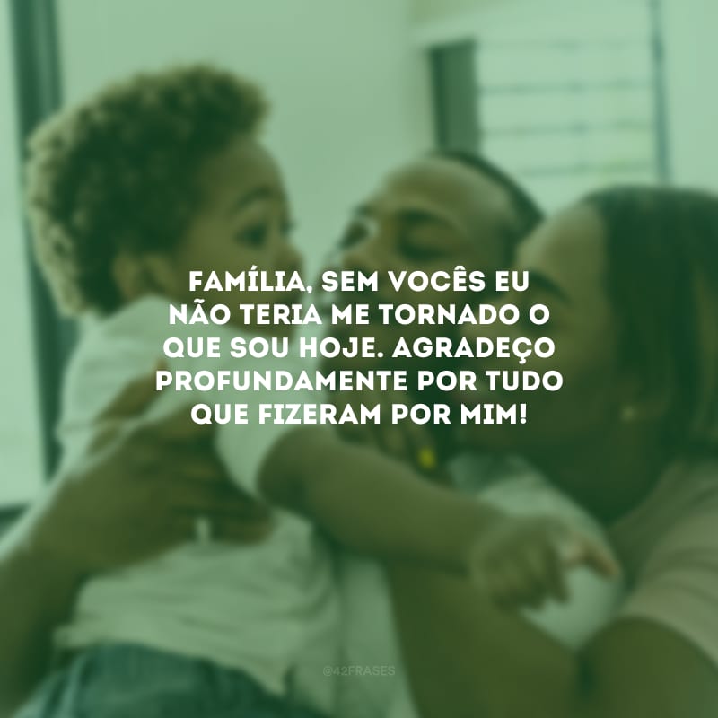 Família, sem vocês eu não teria me tornado o que sou hoje. Agradeço profundamente por tudo que fizeram por mim!