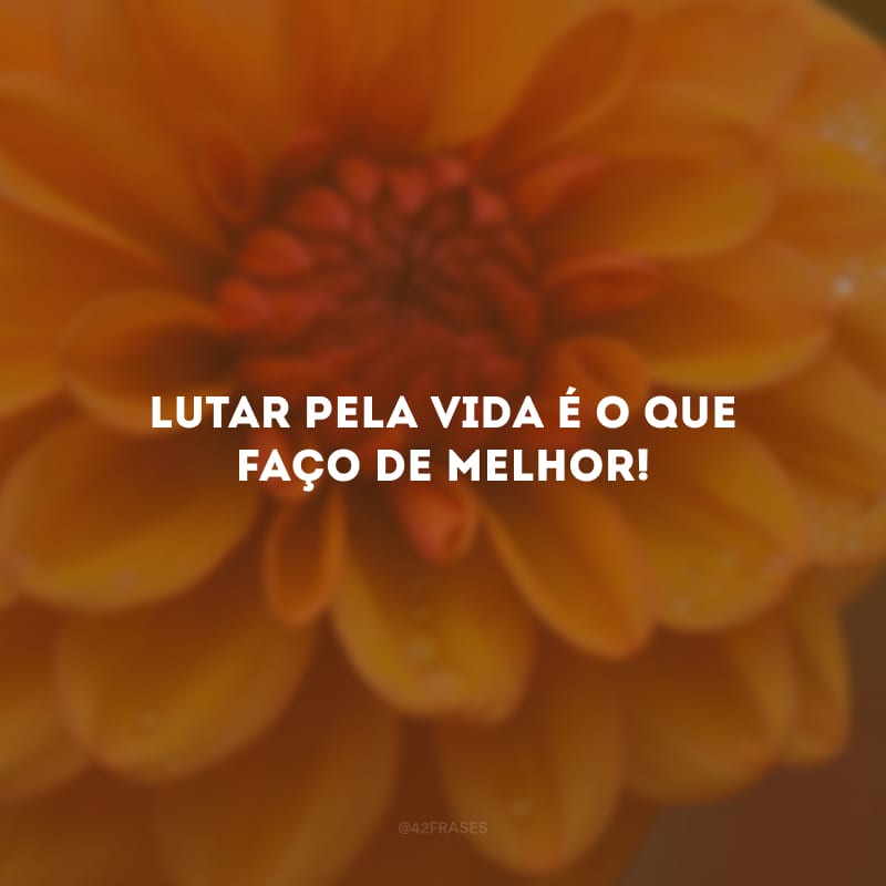 Lutar pela vida é o que faço de melhor! 