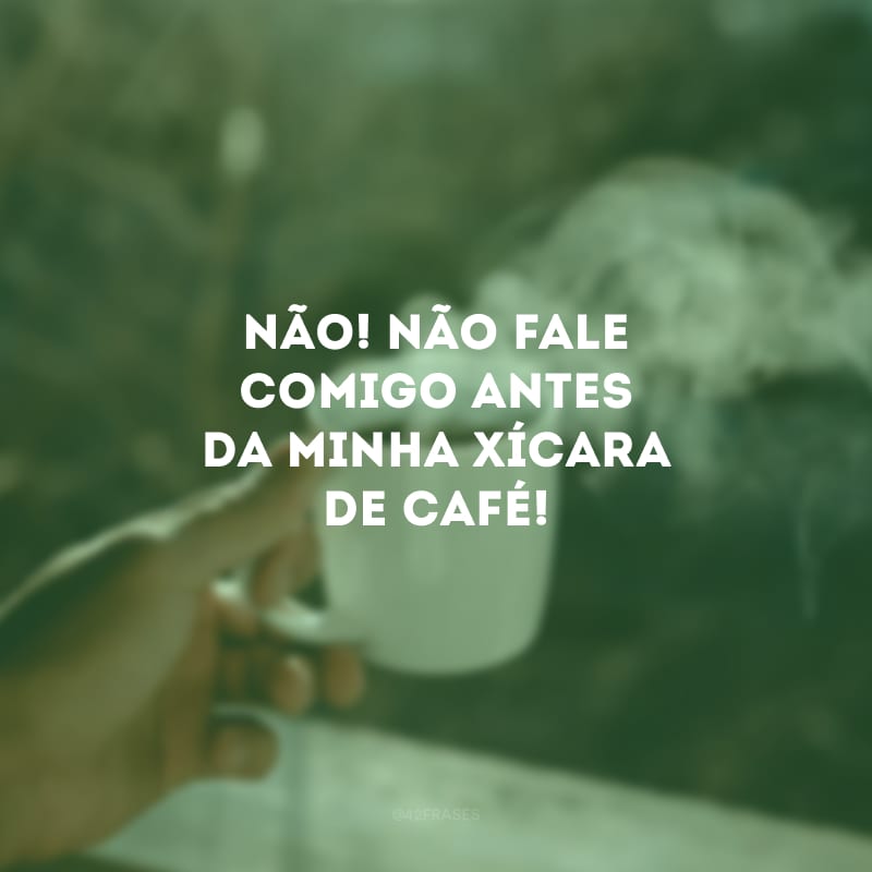 Não! Não fale comigo antes da minha xícara de café!