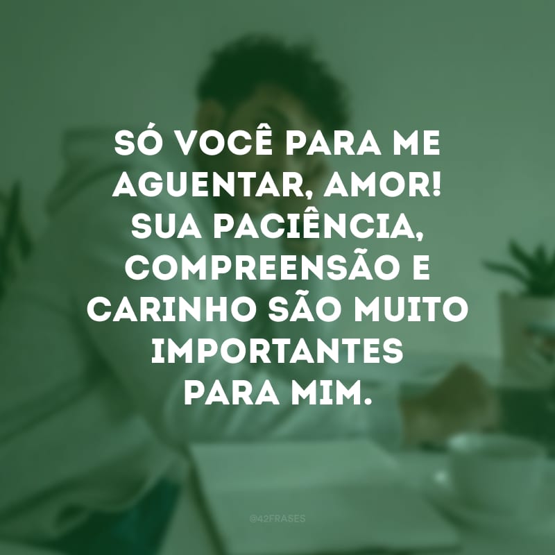 Só você para me aguentar, amor! Sua paciência, compreensão e carinho são muito importantes para mim.