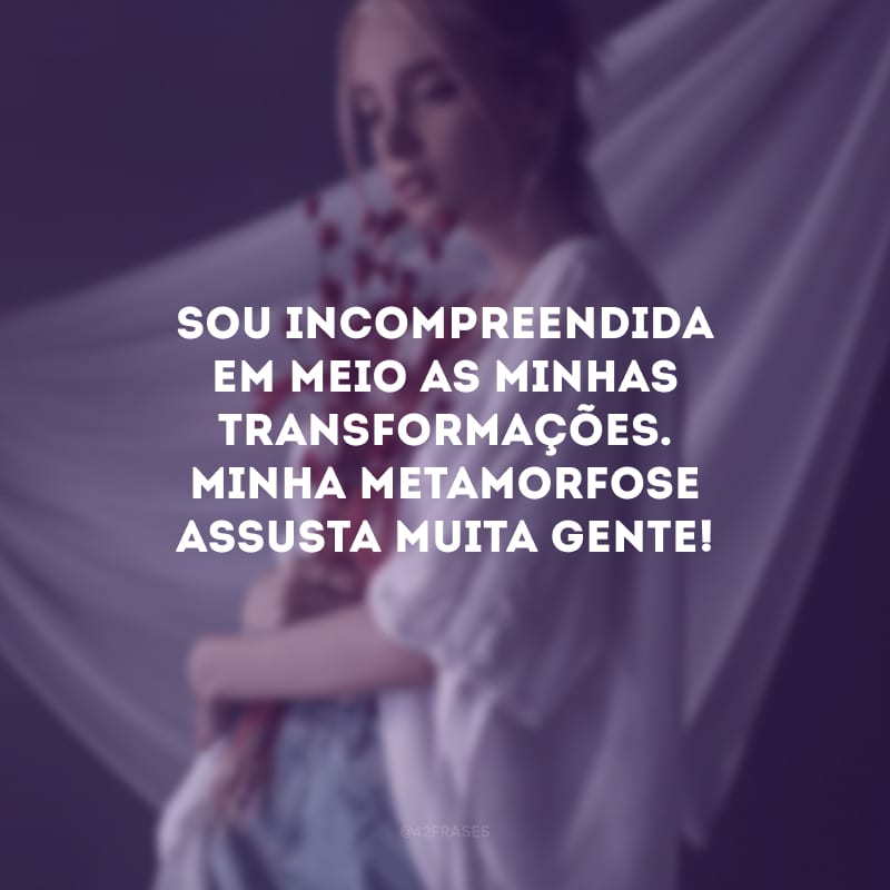 Sou incompreendida em meio as minhas transformações. Minha metamorfose assusta muita gente! 