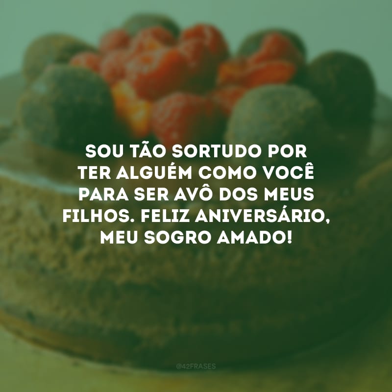 Sou tão sortudo por ter alguém como você para ser avô dos meus filhos. Feliz aniversário, meu sogro amado!