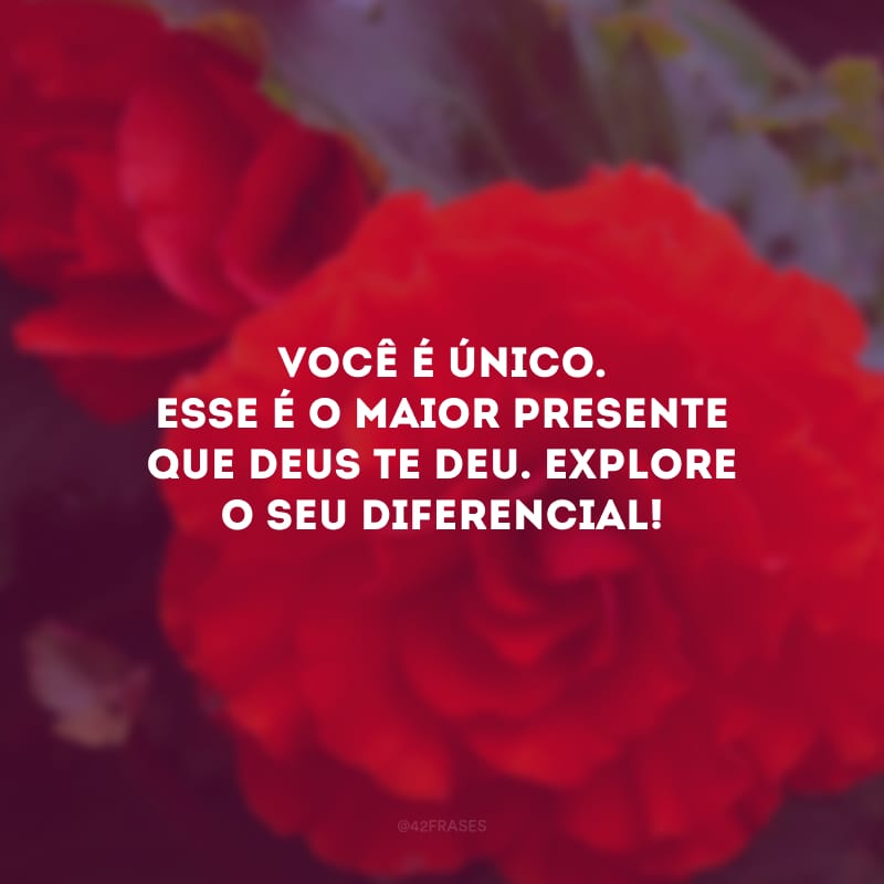 Você é único. Esse é o maior presente que Deus te deu. Explore o seu diferencial!