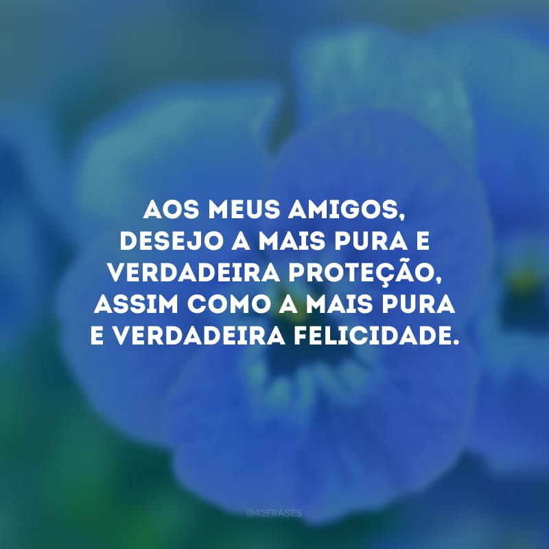 Aos meus amigos, desejo a mais pura e verdadeira proteção, assim como a mais pura e verdadeira felicidade.