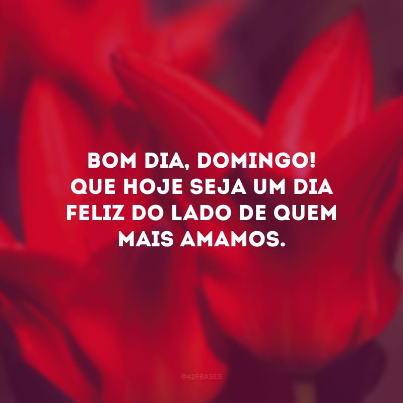 Bom dia, domingo! Que hoje seja um dia feliz do lado de quem mais amamos.